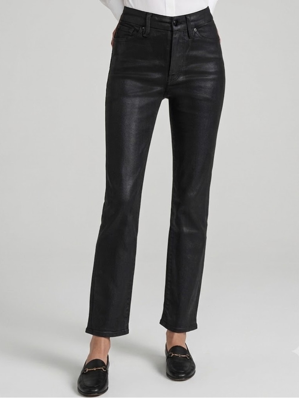 GOOD AMERICAN Good Classic Coated Slim Jeans